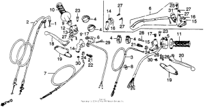 XR250 Handle switch + lever + cable