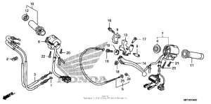 VT1300CT Handle lever + switch + cable