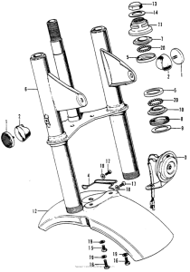 CT70 Front fork + front fender