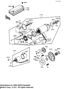 KZ650 Starter motor / starter clutch