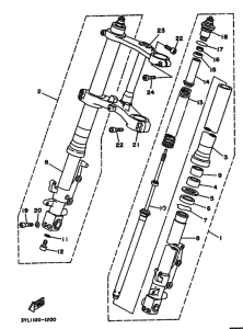 TZ250 Вилка передней оси