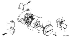 CR250R Крышка картера левая