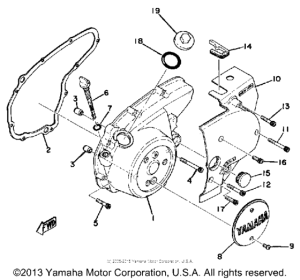 XS500E Crankcase cover left