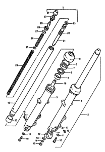 GS550 Вилка передней оси