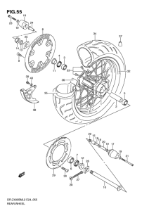 DR-Z400 Rear wheel complete assy