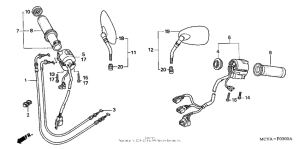 VTX1800R2 Handle switch + cable
