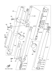 YZ125J Передняя вилка