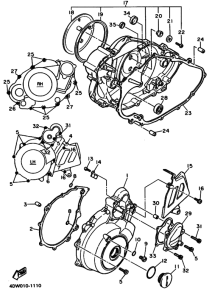 XT600E Crankcase cover ass`y  (v