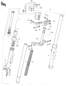 KZ400 Вилка передней оси