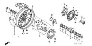 VFR400R Rear wheel complete assy