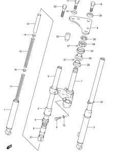 JR50 Вилка передней оси
