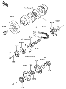 ZG1200 Secondary shaft / starter clutch