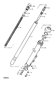 GS850 Front fork (e2, e4, e17, e18, e21, e22, e24, e25, ...