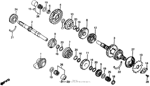 XR500R Rear balancer + transmission 81-82