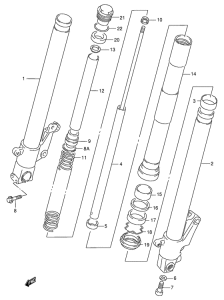 RG125 Передняя вилка