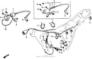 XR200 Wire harness + c.d.i. unit + ignition coil