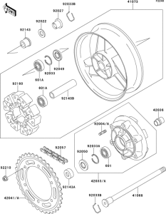 ZX1100 Задняя ступица колеса