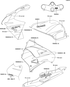 ZX900 Decals(zx900-e1p)(green / violet)