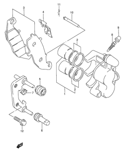 GSX750 Передний суппорт