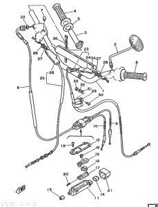 DT125MX Steering handle. cable