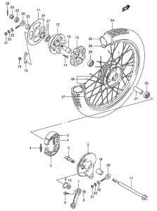 FB80 Rear wheel complete assy