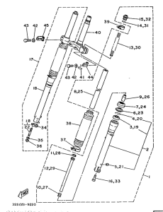 DT125MX Передняя вилка