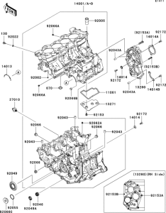 ZX600 Картер двигателя
