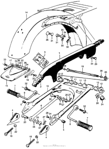 CB77 Swingarm + rear fender