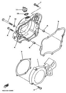 YZ80G Крышка картера двигателя