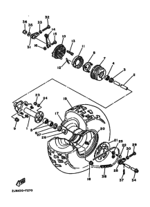 BW350 BW350U Rear wheel complete assy