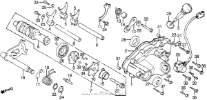 CB550 Shift drum + shift drum cover