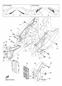 YZ450F Боковая крышка