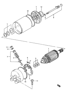 GSX750 Стартерный мотор