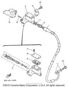 YZ125E Главный тормозной цилиндр