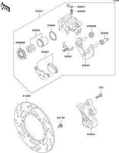 KL650 Задний тормоз