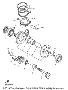 WR400FK Коленчатый вал и Поршень