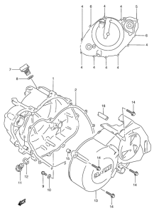 RGV250 Crankcase cover ass`y  (v