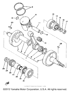 DT175E Коленвал и поршни