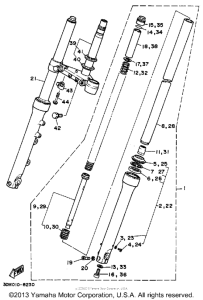 XV250 Передняя вилка