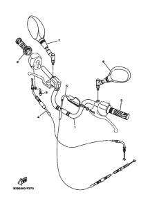 YBR125ED Рулевой рычаг и кабель
