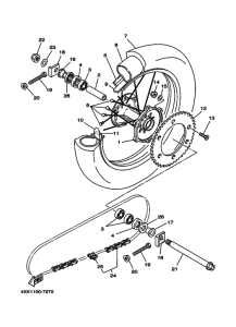 WR250Z Rear wheel complete assy