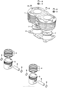 CB360 Cylinder + piston