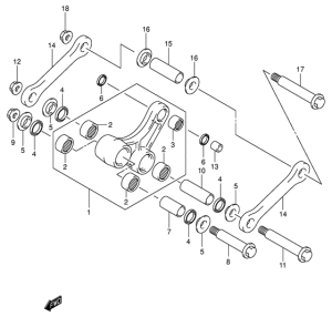 RM125 Втулки заднего рычага