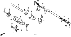 XL185 Shift drum + shift fork