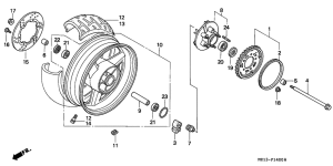 CB1000F Rear wheel complete assy