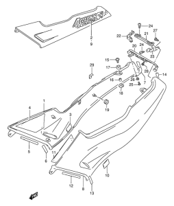 GSX250 Обтекатель задний