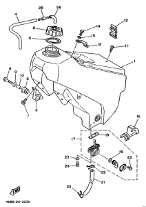 YZ125D Топливный бак