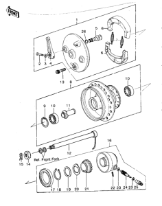KDX420 Front hub / brake