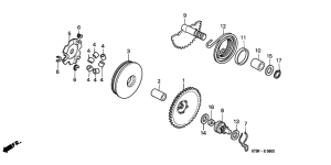 PK50 Drive face  /  kick starter spindle