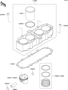 ZX600 Цилиндр и поршни